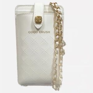 CHANEL White and Gold Crossbody Bag
